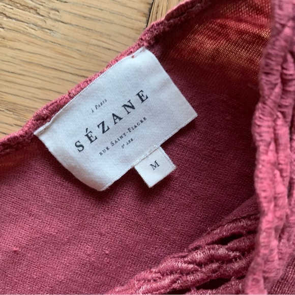 Sezane Miranda Linen T Shirt Short Sleeve M - Picture 3 of 6